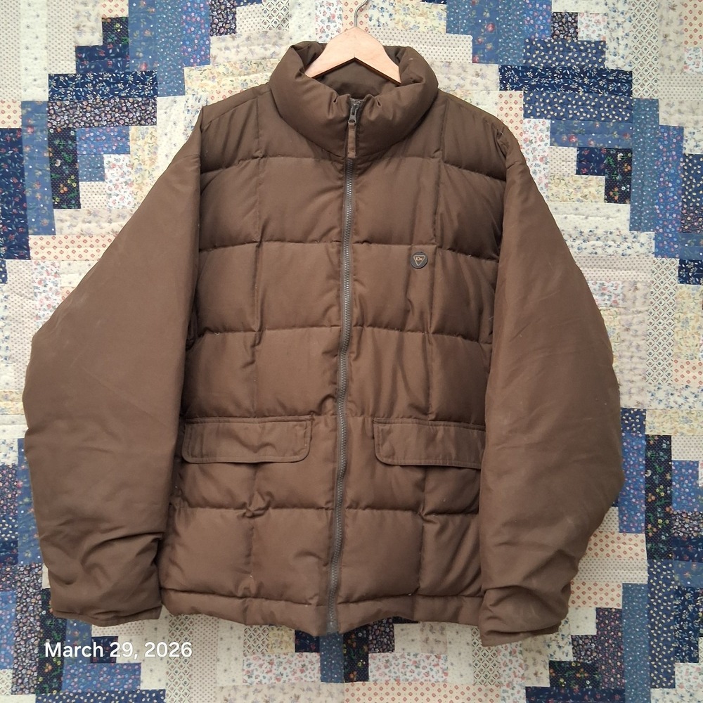 10X Quilted Down Puffer Jacket Mens Size XL Brown Outdoor Winter Coat